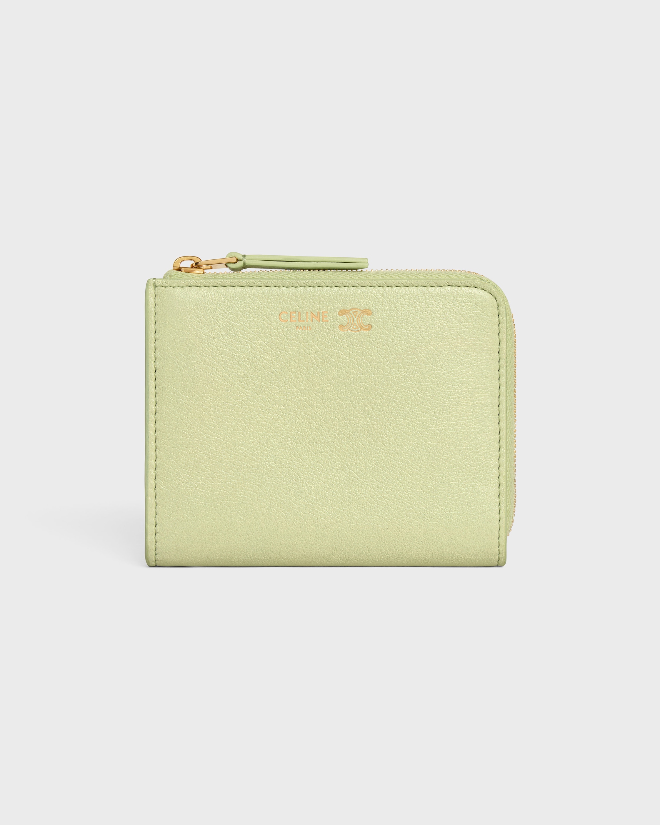 FLAT ZIPPED WALLET TRIOMPHE STAMP IN SUPPLE GRAINED CALFSKIN