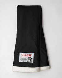 PADDED TUBULAR SILK STOLE - BLACK/IVORY -  - 1 | CELINE
