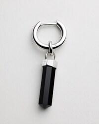CELINE チャーム ペンデュラム ピアス / オニキス＆ロジウムフィニッシュ ブラス - ブラックシルバー - イヤリング＆ピアス - 1 | CELINE