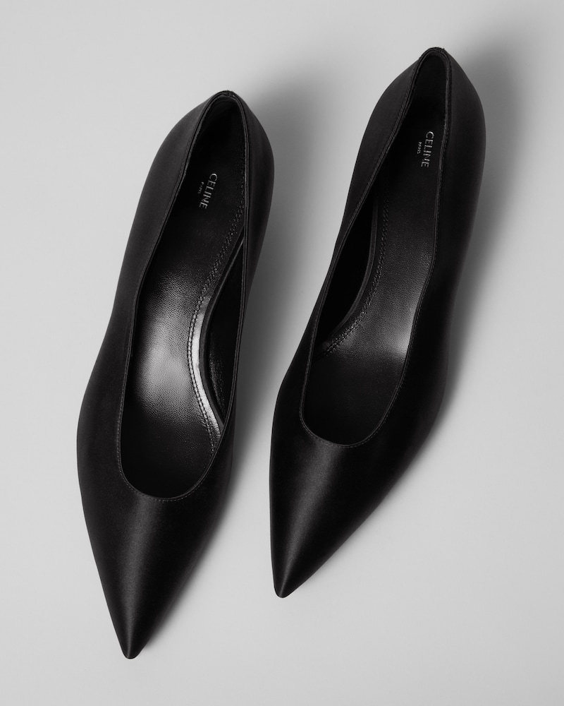 MIDI PUMP IN SATIN - BLACK -  - 1 | CELINE