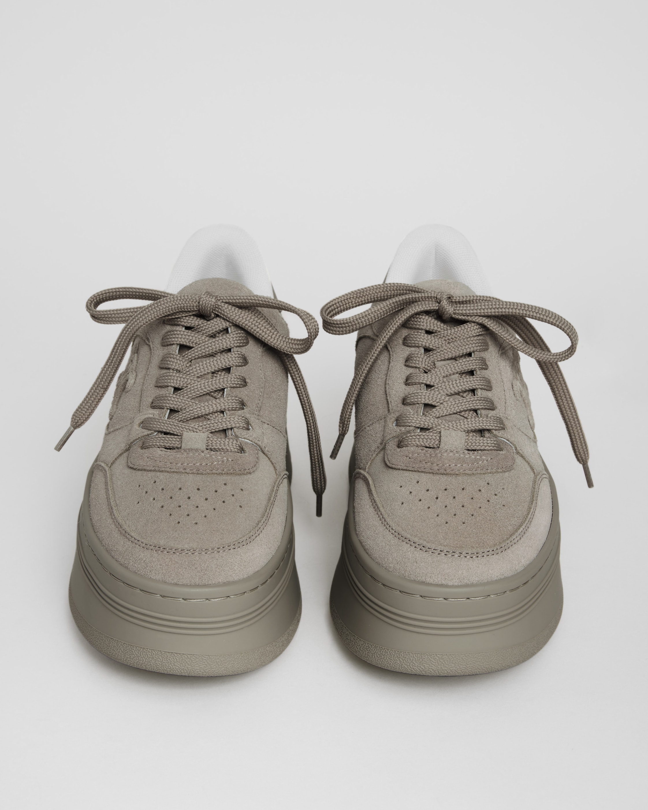 BLOCK WEDGE SNEAKER IN SUEDE CALFSKIN AND CALFSKIN - GREY | CELINE