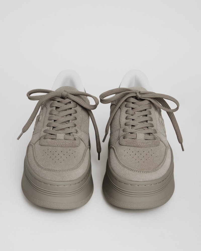 BLOCK WEDGE SNEAKER IN SUEDE CALFSKIN AND CALFSKIN - GREY -  - 1 | CELINE