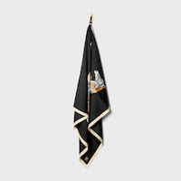 square IN CELINE HORSE SILK TWILL - BLACK/ORANGE/OFFWHITE -  - 2 | CELINE