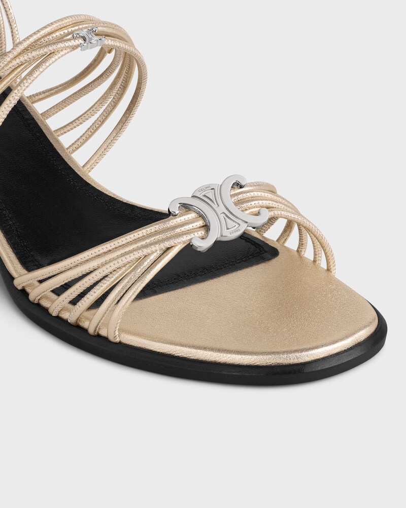 CLÉMENCE SANDALEN AUS LAMINIERTEM LAMMLEDER MIT ABSATZ - PLATIN -  - 1 | CELINE