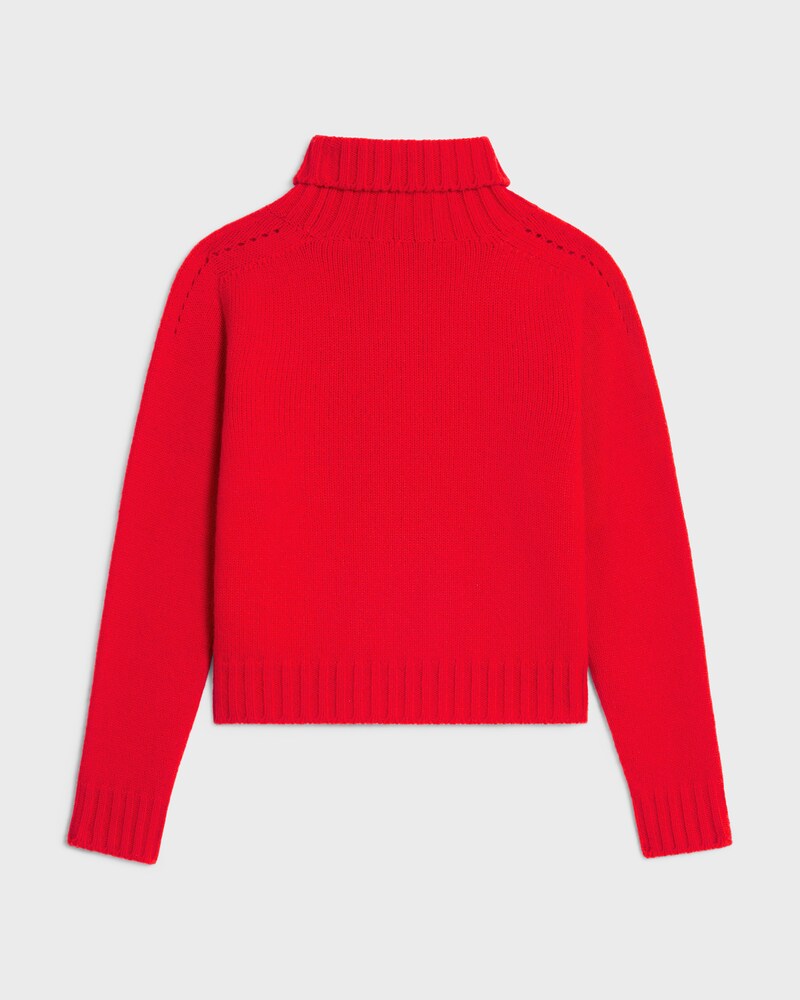 turtleneck sweater IN SEAMLESS CASHMERE - BRIGHT RED -  - 1 | CELINE