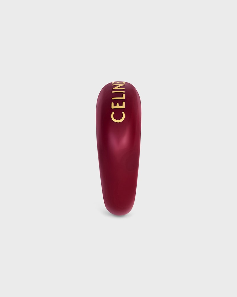 Celine Sulky Ring in Enamel and Brass with Gold Finish - GOLD / BURGUNDY -  - 1 | CELINE