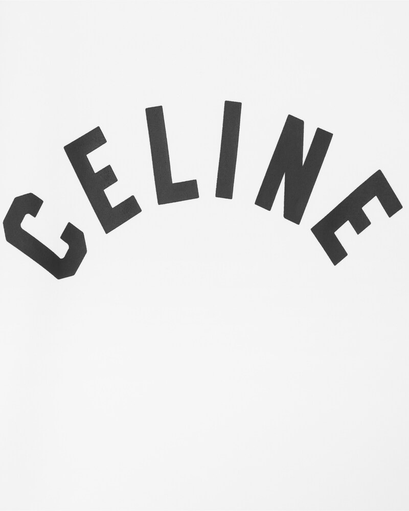 CAMISETA DE CORTE REGULAR DE PUNTO DE ALGODÓN DE CANALÉ - BLANCO ÓPTICO / NEGRO -  - 1 | CELINE