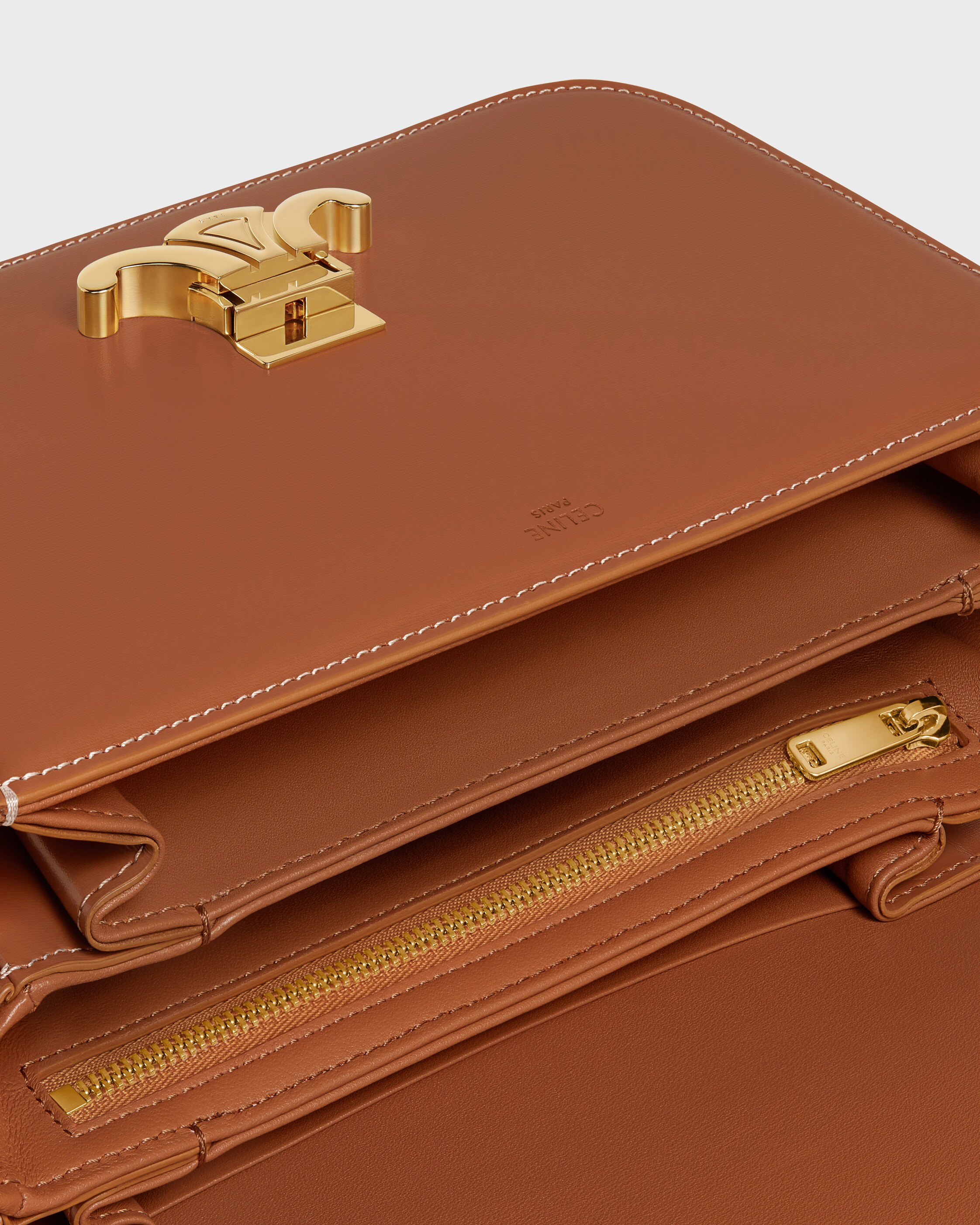 CLASSIQUE TRIOMPHE BAG IN Natural Calfskin - Tan | CELINE