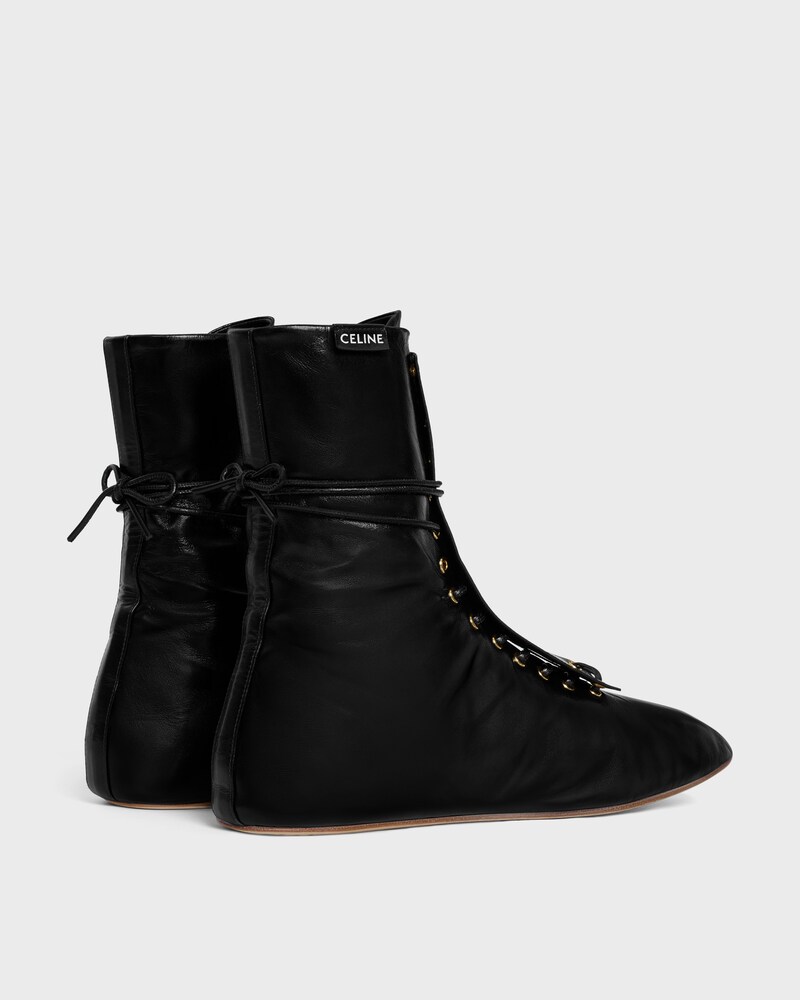 BALLET HIGH - LACE-UP BOOT IN LAMBSKIN - BLACK -  - 1 | CELINE