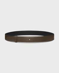Reversible Strap 30MM IN Smooth and Grained Calfskin - DARK MOSS / BLACK -  - 1 | CELINE