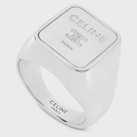 Triomphe Square Signet Ring IN Brass with Rhodium Finish - SILVER -  - 2 | CELINE