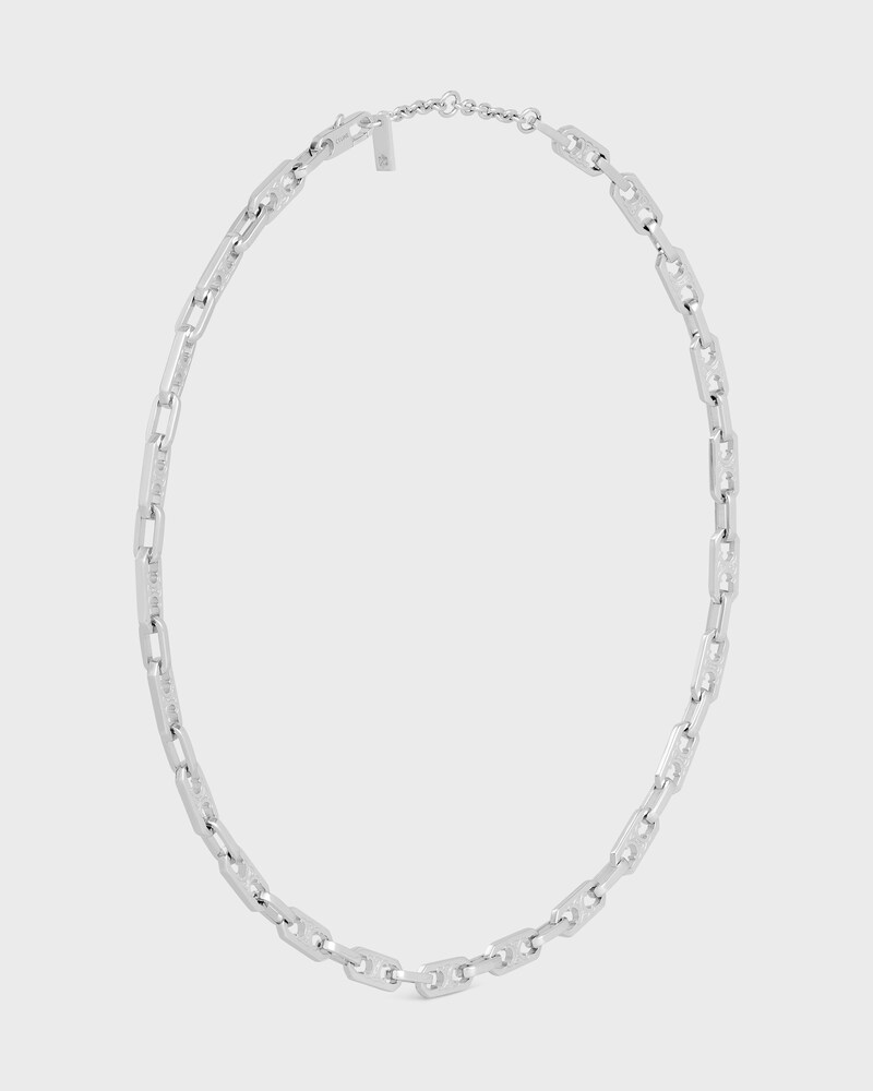 COLLAR TRIOMPHE OCTOGONAL PEQUEÑO DE LATÓN CON ACABADO RODIADO - PLATA -  - 1 | CELINE