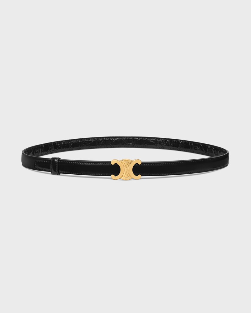 Reversible Strap 18 IN TAURILLON LEATHER AND CROCODILE EMBOSSED CALFSKIN -  -  - 1 | CELINE