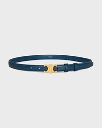 Cinturón Triomphe 18 MM de piel de lagarto - AZUL VERDOSO -  - 1 | CELINE