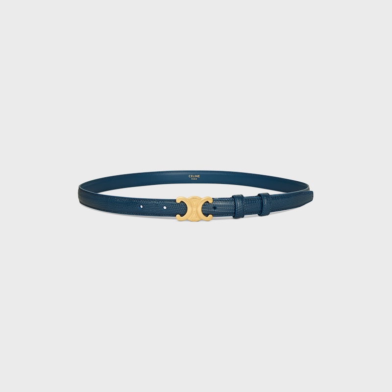 Cinto Triomphe 18MM Em Lagarto - TEAL BLUE -  - 1 | CELINE