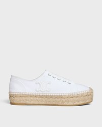 LES ESPADRILLES CELINE LACÉES EN TOILE ET CUIR DE VEAU - Blanc optique -  - 1 | CELINE