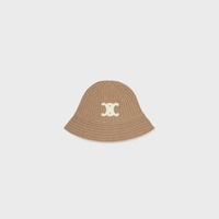 triomphe cloche beanie in cashmere - CAMEL -  - 1 | CELINE