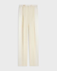hepburn tux trousers IN diagonal wool - OFF WHITE -  - 1 | CELINE