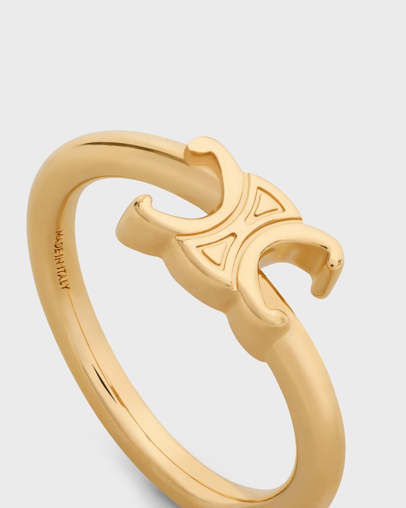 Triomphe Asymmetric Ring in Brass with Gold Finish - GOLD -  - 1 | CELINE