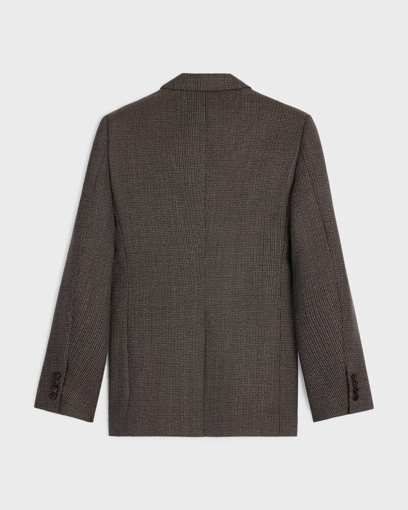 veste classique laine micro pied de poule - GRIS/MARINE -  - 1 | CELINE