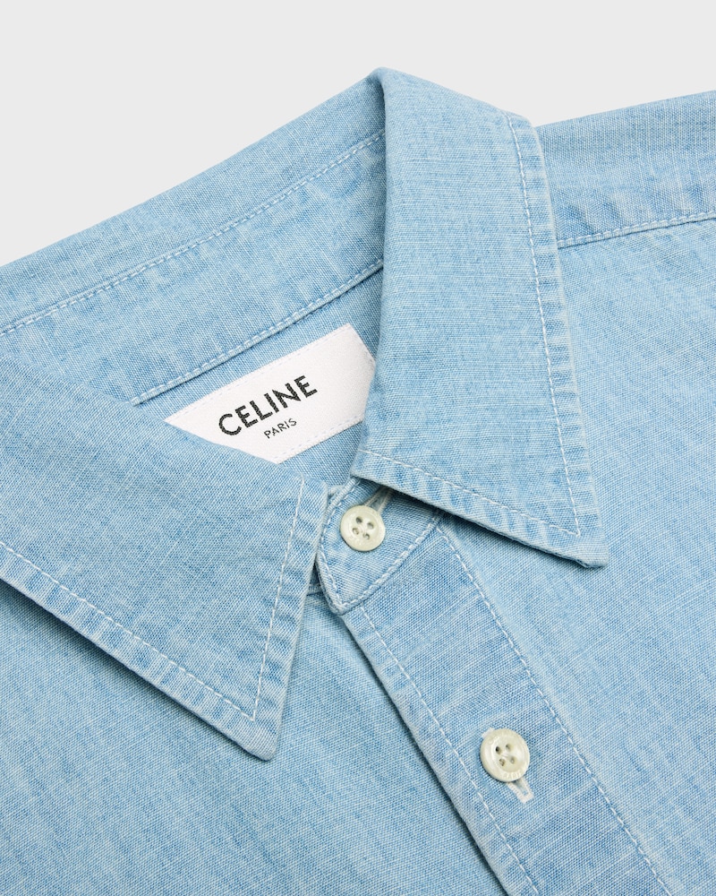 shirt IN cotton denim - BIO BLEACH WASH -  - 1 | CELINE