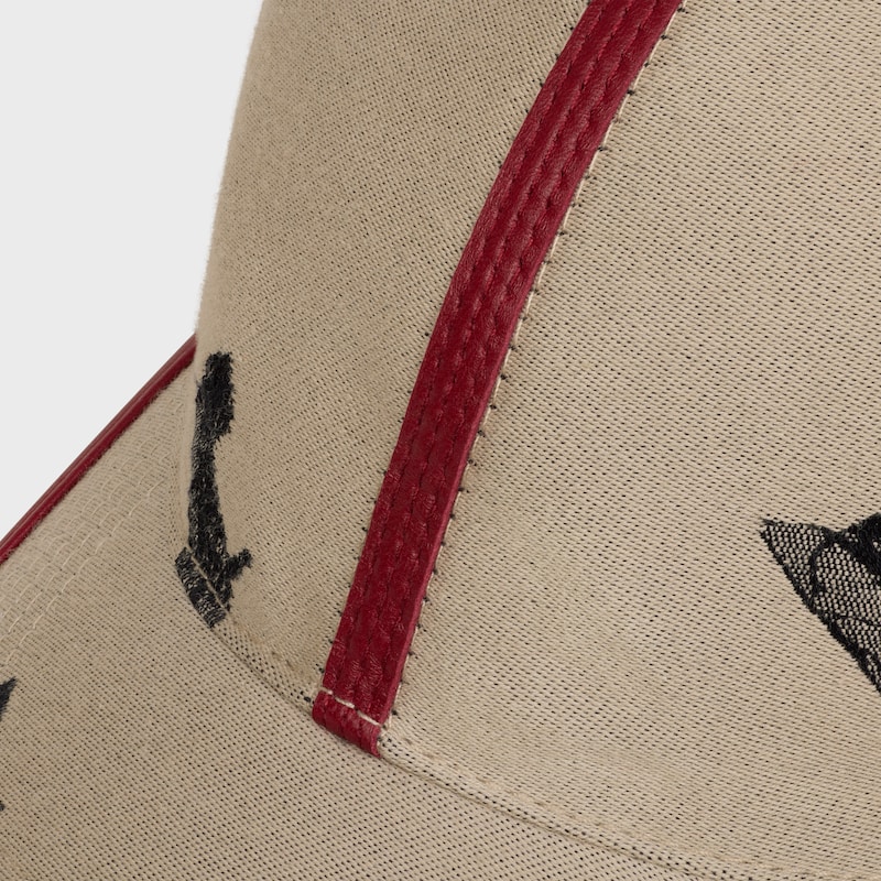 Rennkappe aus Jacquard-Baumwolle - BEIGE/SCHWARZ -  - 1 | CELINE