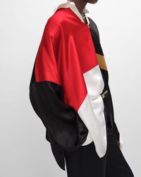 polo shirt IN viscose satin - BLACK -  - 2 | CELINE