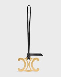 MAXI TRIOMPHE CHARM IN METAL AND SMOOTH LAMBSKIN - BLACK - ACCESSORIES - 1 | CELINE