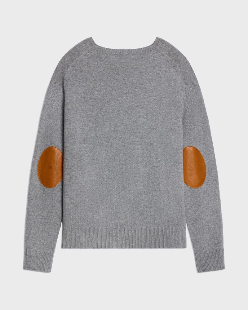 crewneck sweater IN FINE CASHMERE - MEDIUM GREY -  - 1 | CELINE
