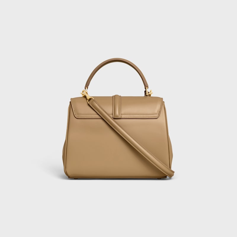 Small 16 Bag IN satinated calfskin - SMOKED BROWN - 16 - 1 | CELINE