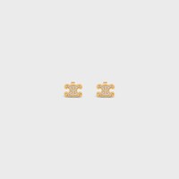 PENDIENTES TRIOMPHE DE ESTRÁS Y LATÓN CON ACABADO DORADO - DORADO - PENDIENTES - 1 | CELINE