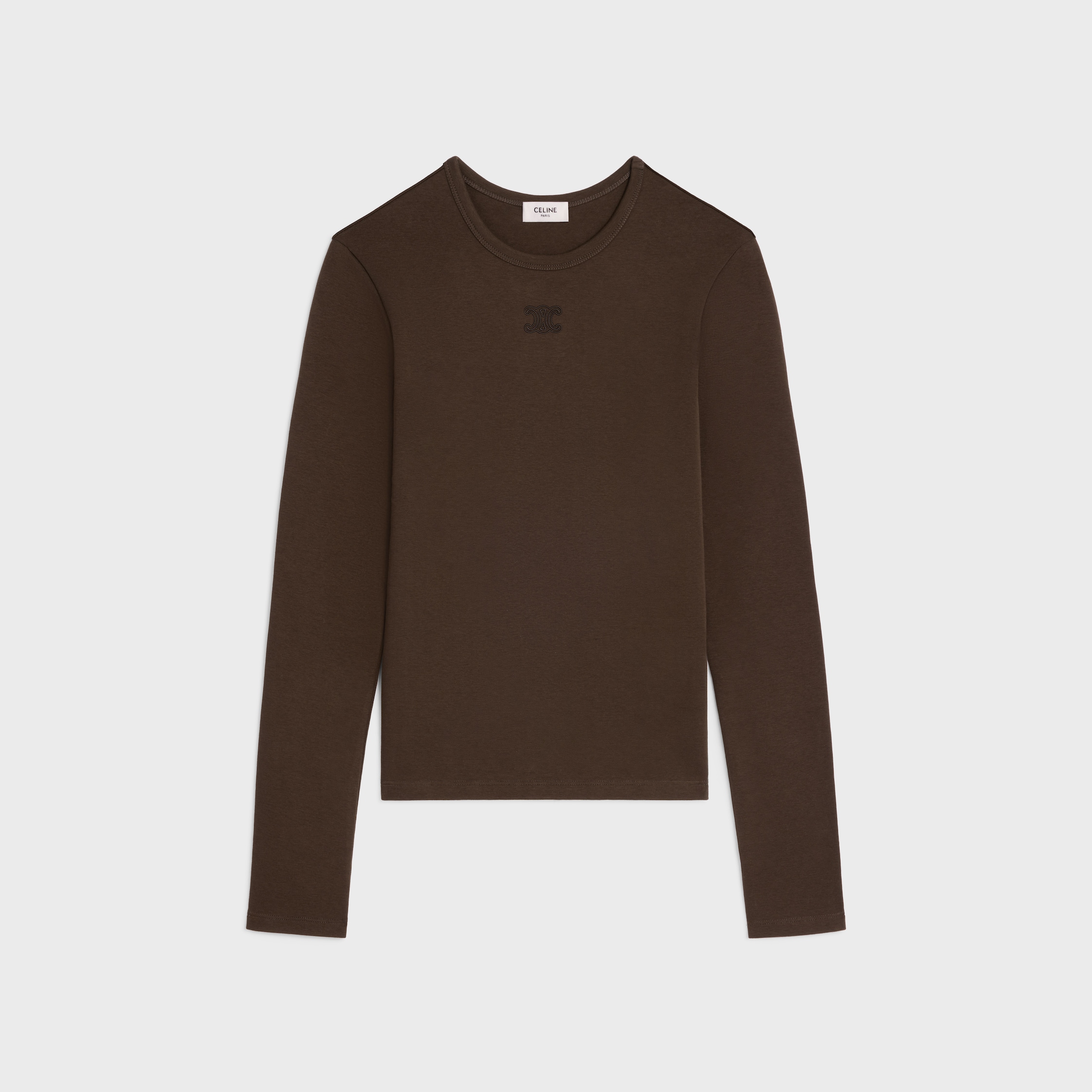 triomphe t-shirt IN ribbed cotton jersey - NAVY/OFF WHITE | CELINE