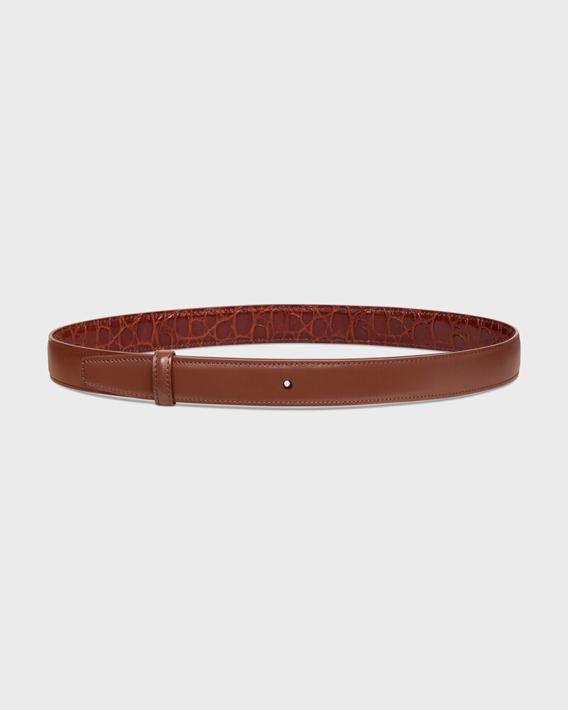 Reversible Strap 25MM IN TAURILLON LEATHER AND CROCODILE EMBOSSED CALFSKIN -  -  - 1 | CELINE
