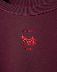 SWEATSHIRT IN cotton fleece - DARK BURGUNDY / RED -  - 2 | CELINE
