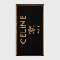 beach towel IN celine triomphe terry cotton - NOIR/OR -  - 1 | CELINE