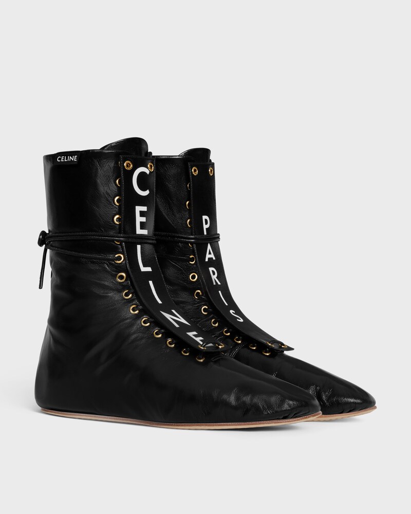 BALLET HIGH - LACE-UP BOOT IN LAMBSKIN - BLACK -  - 1 | CELINE