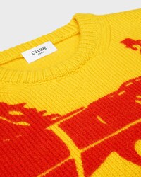 crewneck sweater IN cashmere - YELLOW / RED -  - 2 | CELINE