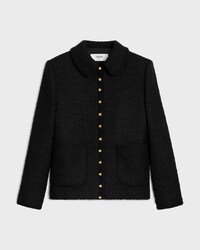 chasseur jacket IN CASHMERE BOUCLETTE NATTE - BLACK -  - 1 | CELINE