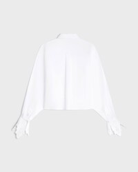 cropped shirt IN cotton poplin - OPTIC WHITE -  - 2 | CELINE
