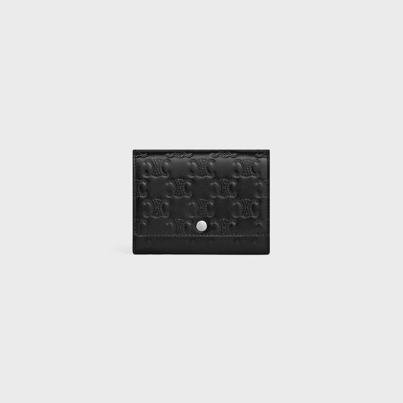 ビジネス カードホルダー / トリオンフ エンボス加工入りカーフスキン - ブラック - GIFT FINDER - 1 | CELINE