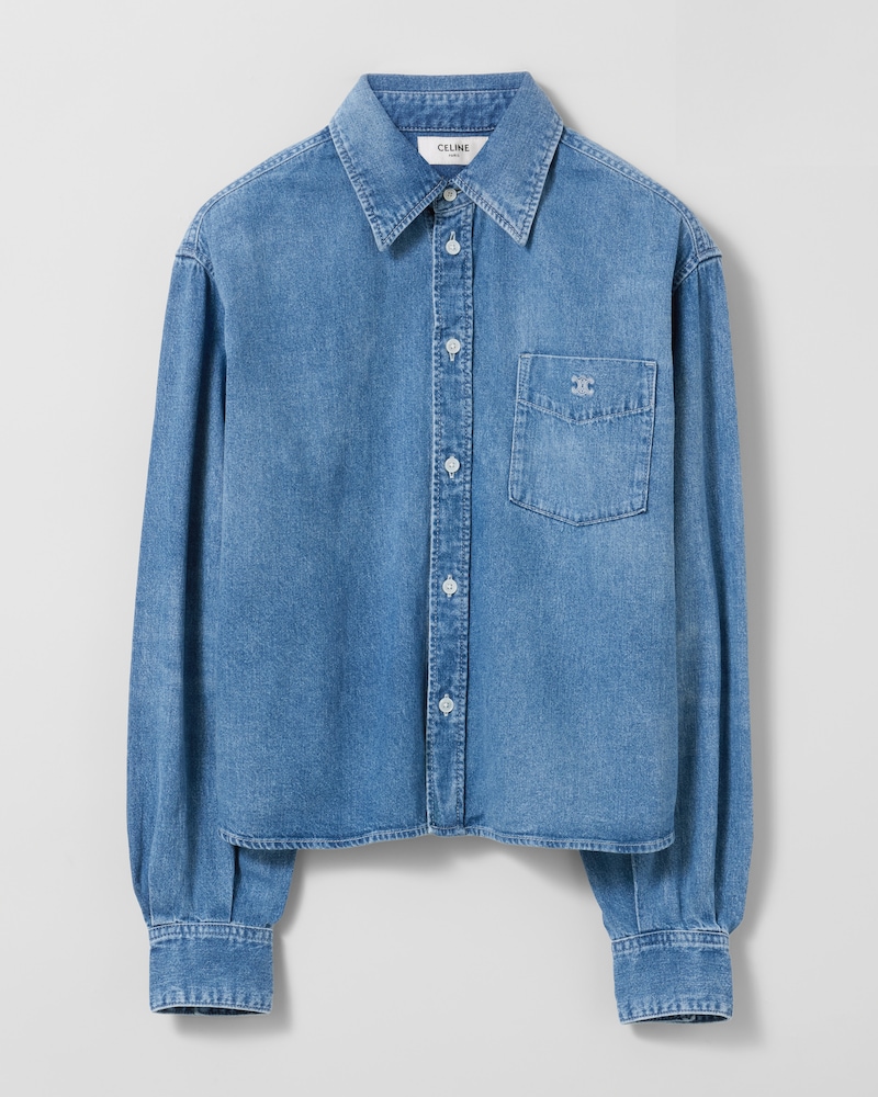Hemd aus BAUMWOLLDENIM - INDIGO WHISPER -  - 1 | CELINE