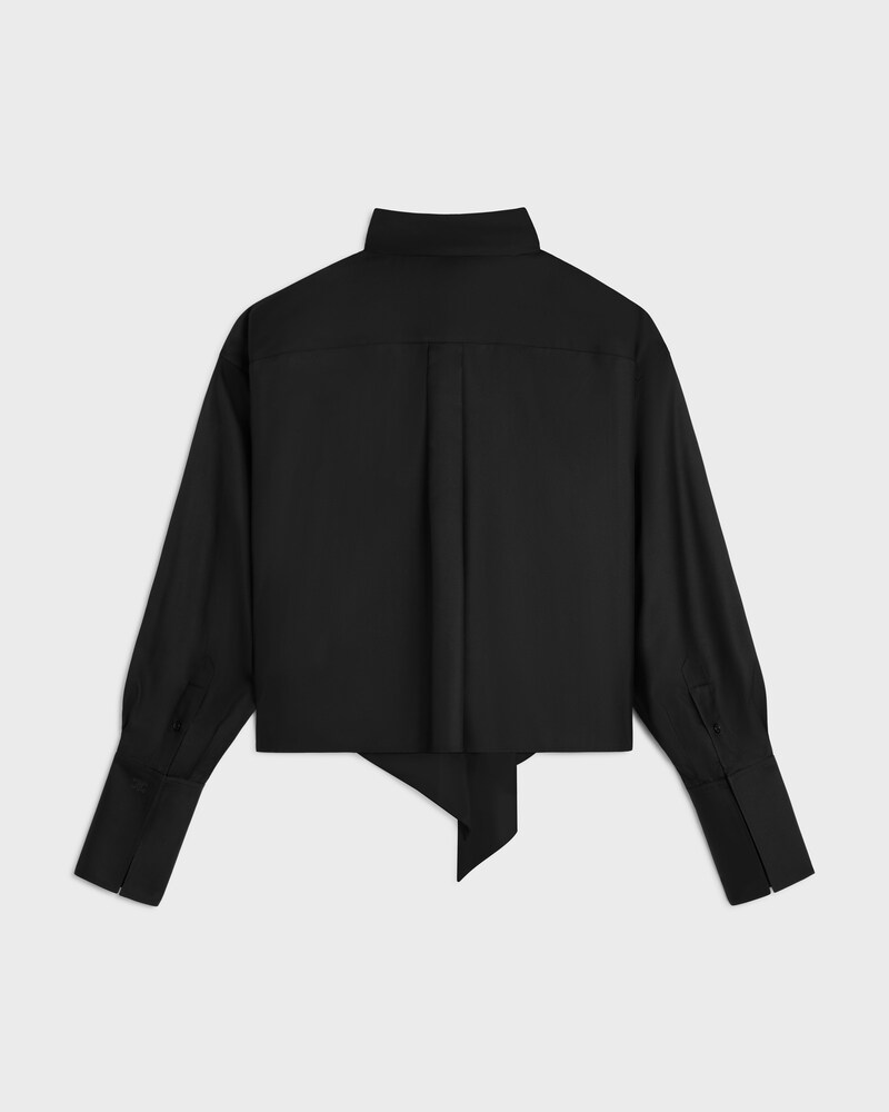 CAMISA CORTA CON LAZO DE SARGA DE SEDA - NEGRO -  - 1 | CELINE