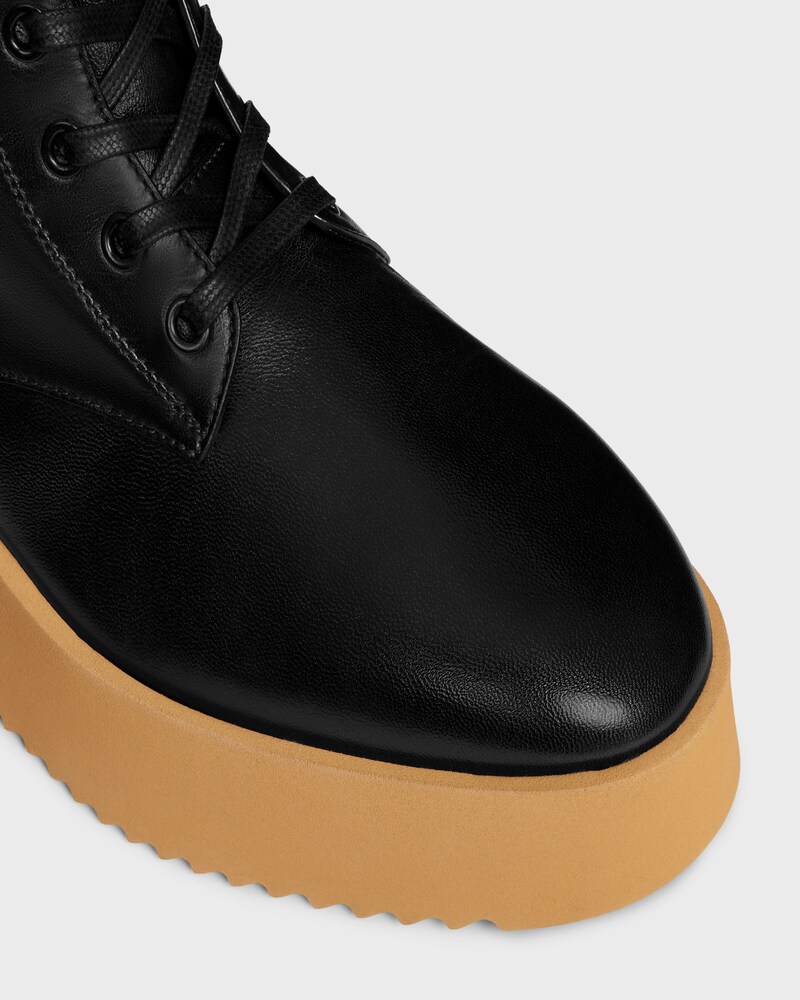 BOTTINE à LACETS AUSTIN EN CUIR DE VEAU BRILLANT - Noir -  - 1 | CELINE