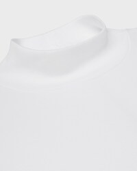 CAMISETA CON CUELLO CISNE DE PUNTO DE ALGODÓN - BLANCO CRUDO/AZUL DENIM -  - 2 | CELINE