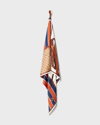 square IN silk twill - COGNAC/NAVY/WHITE -  - 2 | CELINE