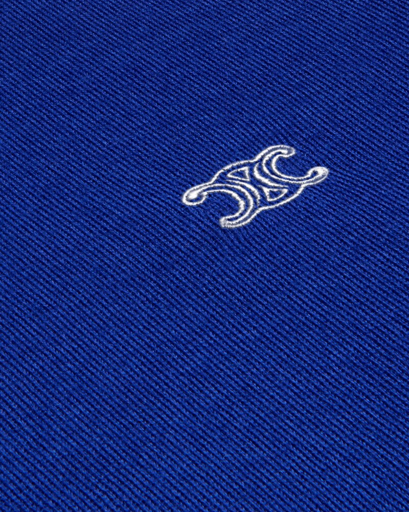 polo sweater IN fine cashmere silk - ROYAL BLUE/WHITE -  - 1 | CELINE