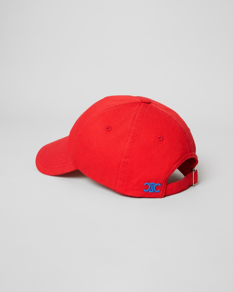 celine richelieu cap IN light cotton twill - BRIGHT RED -  - 1 | CELINE