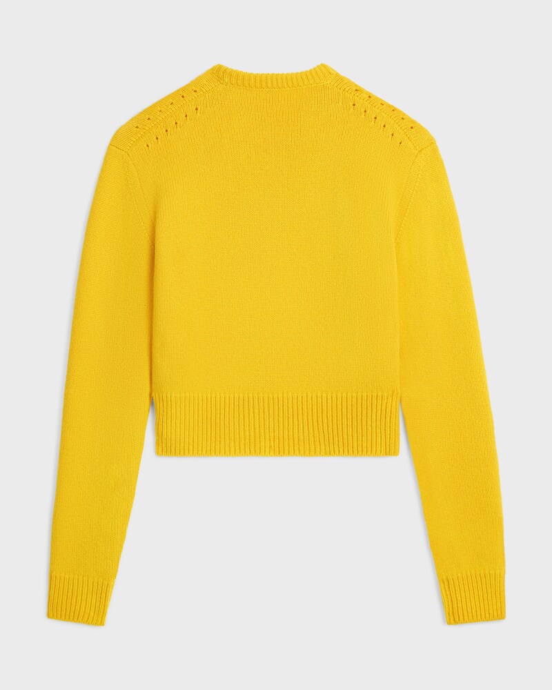 crewneck sweater IN cashmere - YELLOW / RED -  - 1 | CELINE