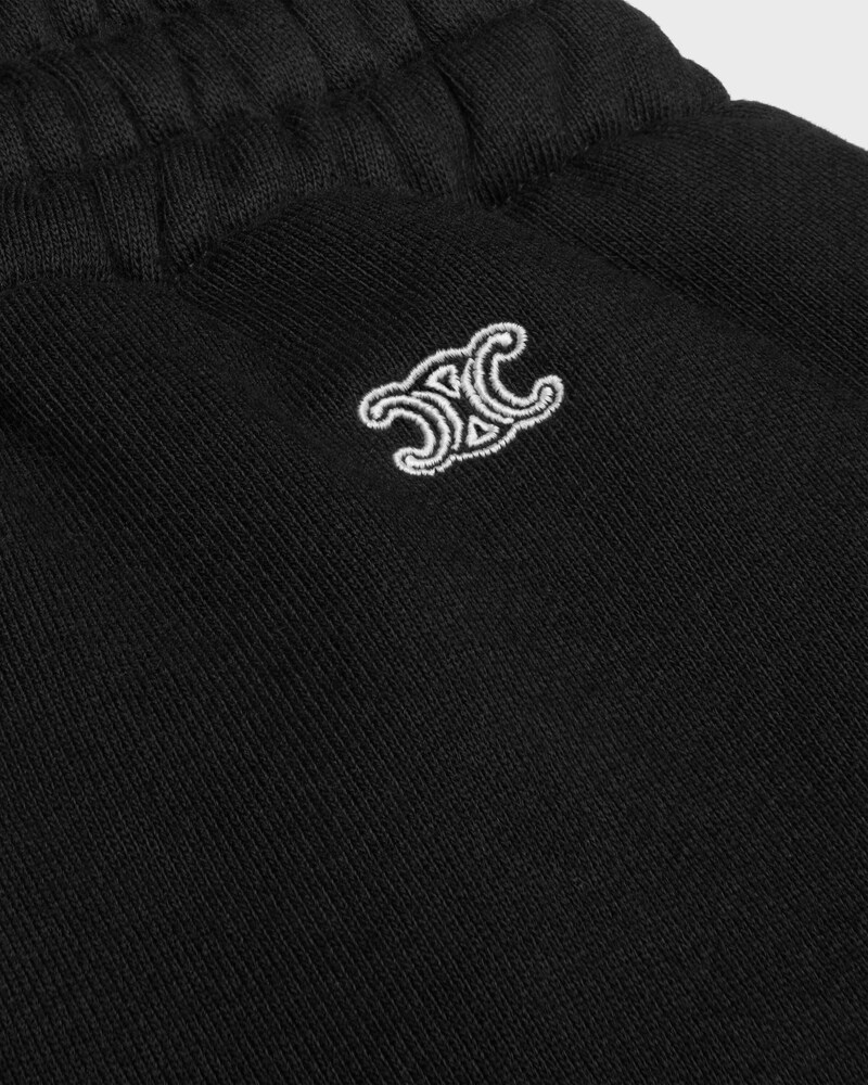 sweatpants IN cotton fleece - BLACK / WHITE -  - 1 | CELINE