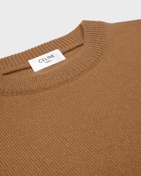 JERSEY CON CUELLO REDONDO DE LANA DE CACHEMIRA - CAMEL/BLANCO -  - 2 | CELINE